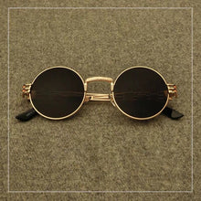 Carica l'immagine nel visualizzatore di Gallery, Round Sunglasses Steampunk Retro Sunglasses Ladies Men Sunglasses UV400 Goggles Shadow Driving Gothic Retro Sunglasses