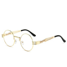 Carica l'immagine nel visualizzatore di Gallery, Round Sunglasses Steampunk Retro Sunglasses Ladies Men Sunglasses UV400 Goggles Shadow Driving Gothic Retro Sunglasses