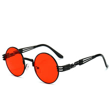 Carica l'immagine nel visualizzatore di Gallery, Round Sunglasses Steampunk Retro Sunglasses Ladies Men Sunglasses UV400 Goggles Shadow Driving Gothic Retro Sunglasses
