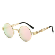 Carica l'immagine nel visualizzatore di Gallery, Round Sunglasses Steampunk Retro Sunglasses Ladies Men Sunglasses UV400 Goggles Shadow Driving Gothic Retro Sunglasses