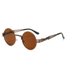 Carica l'immagine nel visualizzatore di Gallery, Round Sunglasses Steampunk Retro Sunglasses Ladies Men Sunglasses UV400 Goggles Shadow Driving Gothic Retro Sunglasses