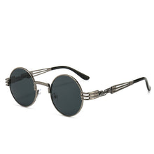 Carica l'immagine nel visualizzatore di Gallery, Round Sunglasses Steampunk Retro Sunglasses Ladies Men Sunglasses UV400 Goggles Shadow Driving Gothic Retro Sunglasses