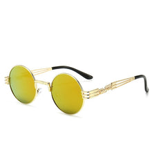 Carica l'immagine nel visualizzatore di Gallery, Round Sunglasses Steampunk Retro Sunglasses Ladies Men Sunglasses UV400 Goggles Shadow Driving Gothic Retro Sunglasses