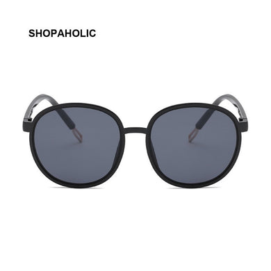 Round Sunglasses Women Brand Designer Oval Oversized Sun Glasses Female Retro Black Color Eyewear UV400