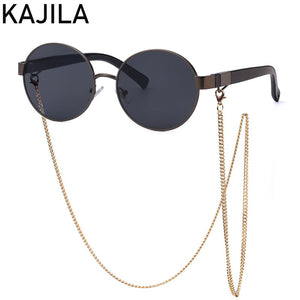 Round Sunglasses Women 2023  Brand Steampunk Sun Glasses For Men With Chain Ladies Sunglass Gafas De Sol Hombre