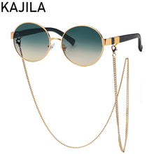 Load image into Gallery viewer, Round Sunglasses Women 2023  Brand Steampunk Sun Glasses For Men With Chain Ladies Sunglass Gafas De Sol Hombre