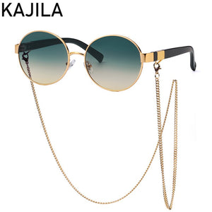 Round Sunglasses Women 2023  Brand Steampunk Sun Glasses For Men With Chain Ladies Sunglass Gafas De Sol Hombre