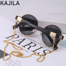 Load image into Gallery viewer, Round Sunglasses Women 2023  Brand Steampunk Sun Glasses For Men With Chain Ladies Sunglass Gafas De Sol Hombre