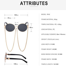 Load image into Gallery viewer, Round Sunglasses Women 2023  Brand Steampunk Sun Glasses For Men With Chain Ladies Sunglass Gafas De Sol Hombre