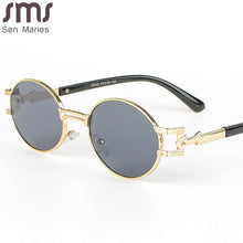 Load image into Gallery viewer, Round Vintage Sunglasses Women Men Steampunk Oval Sun Glasses Men Punk Retro Eyeglasses  Brand Designer Eyewear UV400