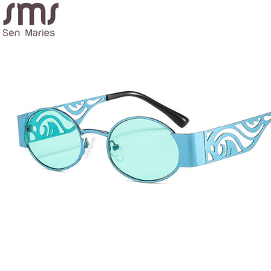 Round Vintage Sunglasses Women Men Trendy Small Retro Brand Design Green Gradient Lens Sun Glasses For Female Eyewear UV400