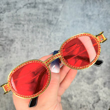 Carica l'immagine nel visualizzatore di Gallery, Round Women Sunglasses Brand Designer Diamond Sunglasses Women 2023 Gothic Steampunk Colorful Rhinestone Shades UV400 Oculos