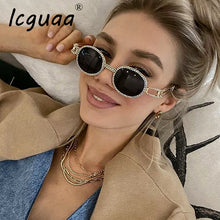Carica l'immagine nel visualizzatore di Gallery, Round Women Sunglasses Brand Designer Diamond Sunglasses Women 2023 Gothic Steampunk Colorful Rhinestone Shades UV400 Oculos