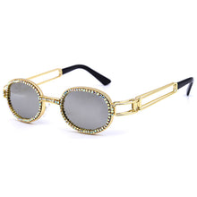Carica l'immagine nel visualizzatore di Gallery, Round Women Sunglasses Brand Designer Diamond Sunglasses Women 2023 Gothic Steampunk Colorful Rhinestone Shades UV400 Oculos