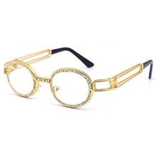Carica l'immagine nel visualizzatore di Gallery, Round Women Sunglasses Brand Designer Diamond Sunglasses Women 2023 Gothic Steampunk Colorful Rhinestone Shades UV400 Oculos