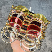 Carica l'immagine nel visualizzatore di Gallery, Round Women Sunglasses Brand Designer Diamond Sunglasses Women 2023 Gothic Steampunk Colorful Rhinestone Shades UV400 Oculos