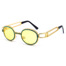 Carica l'immagine nel visualizzatore di Gallery, Round Women Sunglasses Brand Designer Diamond Sunglasses Women 2023 Gothic Steampunk Colorful Rhinestone Shades UV400 Oculos