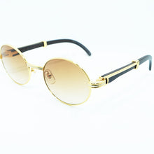 Load image into Gallery viewer, Round Wood Sunglasses Men Luxury Brand Designer Carter Sun Glasses Driving Shade Eyewear Mens Wooden White Red Black Wood Glass
