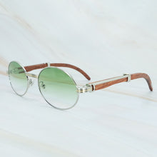 Load image into Gallery viewer, Round Wood Sunglasses Men Luxury Brand Designer Carter Sun Glasses Driving Shade Eyewear Mens Wooden White Red Black Wood Glass
