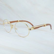 Load image into Gallery viewer, Round Wood Sunglasses Men Luxury Brand Designer Carter Sun Glasses Driving Shade Eyewear Mens Wooden White Red Black Wood Glass