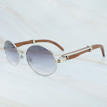Load image into Gallery viewer, Round Wood Sunglasses Men Luxury Brand Designer Carter Sun Glasses Driving Shade Eyewear Mens Wooden White Red Black Wood Glass