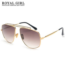 Carica l'immagine nel visualizzatore di Gallery, Royal Girl Donna Cat Eye Occhiali da sole Stile Retro Doppio metallo Occhiali da sole Tonalità UV400 Vintage Strano gradiente Lega ss145 