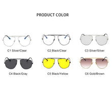 Carica l'immagine nel visualizzatore di Gallery, Royal Girl Donna Cat Eye Occhiali da sole Stile Retro Doppio metallo Occhiali da sole Tonalità UV400 Vintage Strano gradiente Lega ss145 