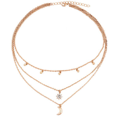 Nuovi gioielli Boho Collane girocollo con perline multistrato per le donne Collana girocollo con ciondolo moda luna sexy vintage 