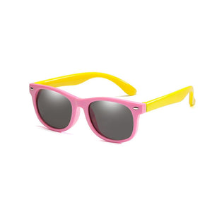 Rubber frame Polarized Kids Sunglasses with Case Boys Girls Silicone Safety Sun Glasses Gift For Children Baby UV400 Gafas