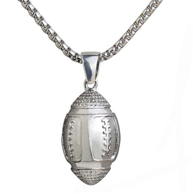 Rugby Ball Necklaces Pendant Fitness for Men American Football Cloth Accessories Sports Jewelry Stainless Steel Chain 2018