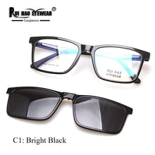 Load image into Gallery viewer, Rui Hao Eyewear Men Eyeglasses Frame And Clip on Sunglasses Polarized Prescription Glasses Frame Men Brand Spectacles 2123