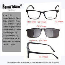 Load image into Gallery viewer, Rui Hao Eyewear Men Eyeglasses Frame And Clip on Sunglasses Polarized Prescription Glasses Frame Men Brand Spectacles 2123