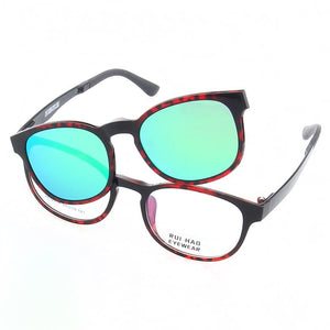 Rui Hao Eyewear Optical Eyeglasses Frame Men Prescription Glasses Frames Oval Eyewear Sunglasses Clip on Polarized Sunglasses