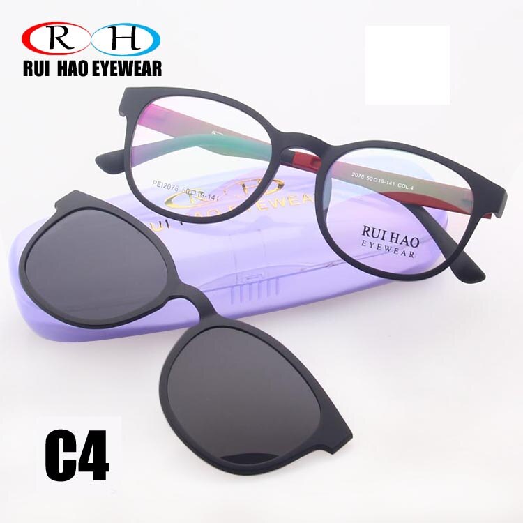 Rui Hao Eyewear Optical Eyeglasses Frame Men Prescription Glasses Frames Oval Eyewear Sunglasses Clip on Polarized Sunglasses