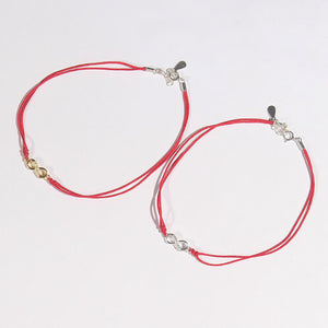 Infinity Ankle Bracelet 925 Sterling Silver Men's Lucky Charm Red Rope Bracelet Handmade Bangle Amulet Jewelry YBR020