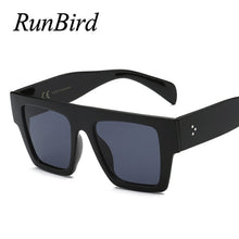 Load image into Gallery viewer, RunBird Flat Top Oversize Square Sunglasses Women Brand Designer Decoration Gradient Shades Black Red Sunglasses for Men 5357