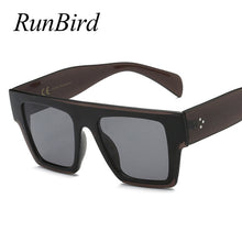 Load image into Gallery viewer, RunBird Flat Top Oversize Square Sunglasses Women Brand Designer Decoration Gradient Shades Black Red Sunglasses for Men 5357