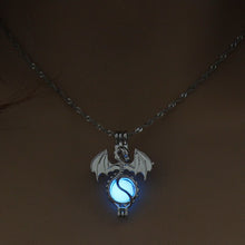 Load image into Gallery viewer, Running Horse Cross Luminous Skull Dragon Animal Footprint Flashlight Glowing Pendant DIY Locket Cage GLOW in the DARK Necklace