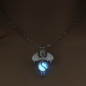 Running Horse Cross Luminous Skull Dragon Animal Footprint Flashlight Glowing Pendant DIY Locket Cage GLOW in the DARK Necklace
