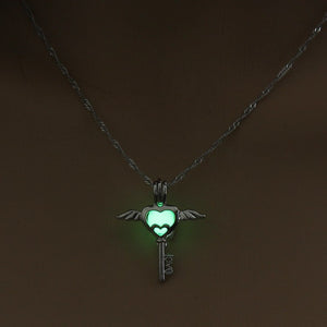 Running Horse Cross Luminous Skull Dragon Animal Footprint Flashlight Glowing Pendant DIY Locket Cage GLOW in the DARK Necklace
