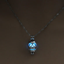 Load image into Gallery viewer, Running Horse Cross Luminous Skull Dragon Animal Footprint Flashlight Glowing Pendant DIY Locket Cage GLOW in the DARK Necklace