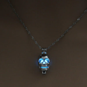 Running Horse Cross Luminous Skull Dragon Animal Footprint Flashlight Glowing Pendant DIY Locket Cage GLOW in the DARK Necklace