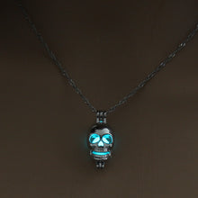 Load image into Gallery viewer, Running Horse Cross Luminous Skull Dragon Animal Footprint Flashlight Glowing Pendant DIY Locket Cage GLOW in the DARK Necklace