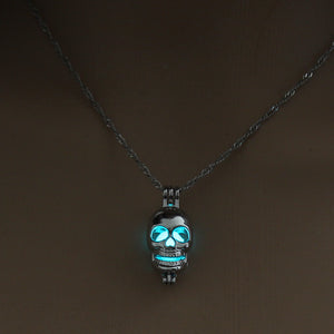 Running Horse Cross Luminous Skull Dragon Animal Footprint Flashlight Glowing Pendant DIY Locket Cage GLOW in the DARK Necklace