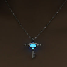 Load image into Gallery viewer, Running Horse Cross Luminous Skull Dragon Animal Footprint Flashlight Glowing Pendant DIY Locket Cage GLOW in the DARK Necklace