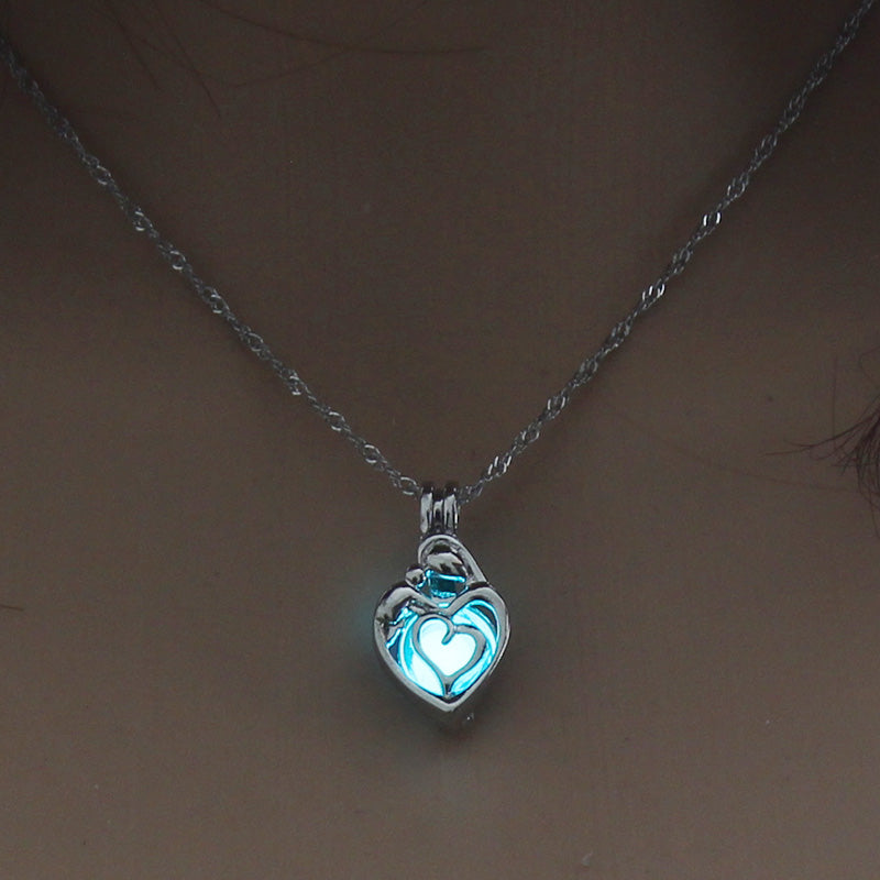 Running Horse Cross Luminous Skull Dragon Animal Footprint Flashlight Glowing Pendant DIY Locket Cage GLOW in the DARK Necklace