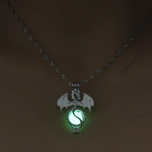 Load image into Gallery viewer, Running Horse Cross Luminous Skull Dragon Animal Footprint Flashlight Glowing Pendant DIY Locket Cage GLOW in the DARK Necklace