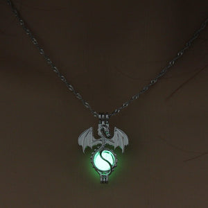 Running Horse Cross Luminous Skull Dragon Animal Footprint Flashlight Glowing Pendant DIY Locket Cage GLOW in the DARK Necklace