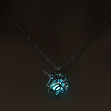 Load image into Gallery viewer, Running Horse Cross Luminous Skull Dragon Animal Footprint Flashlight Glowing Pendant DIY Locket Cage GLOW in the DARK Necklace