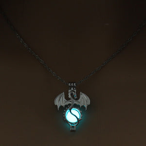 Running Horse Cross Luminous Skull Dragon Animal Footprint Flashlight Glowing Pendant DIY Locket Cage GLOW in the DARK Necklace